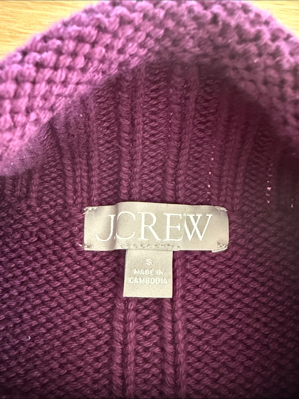 J. Crew Purple Roll Neck Mock Neck 100% Cotton Knit Sweater - Picture 2 of 5